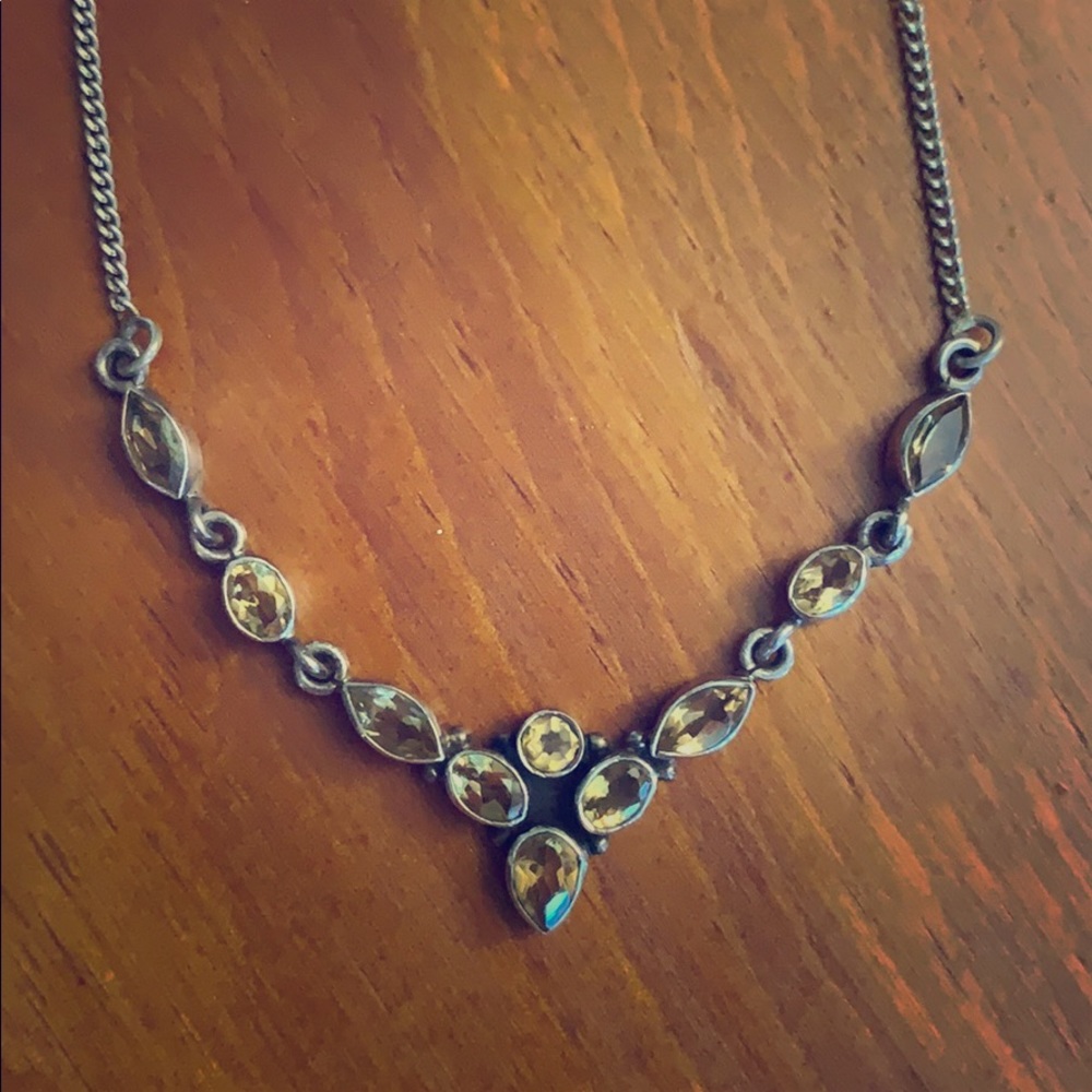 Dainty sterling silver Citrine necklace